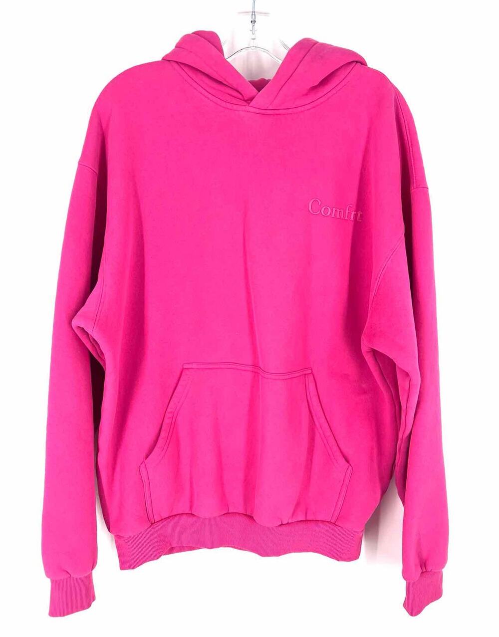 Comfrt Size M Hot Pink Solid Designer Hoodie